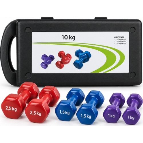 Zestaw hantli winylowych FiTKER® z walizką - 10 kg