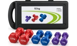 Zestaw hantli winylowych FiTKER® z walizką - 10 kg