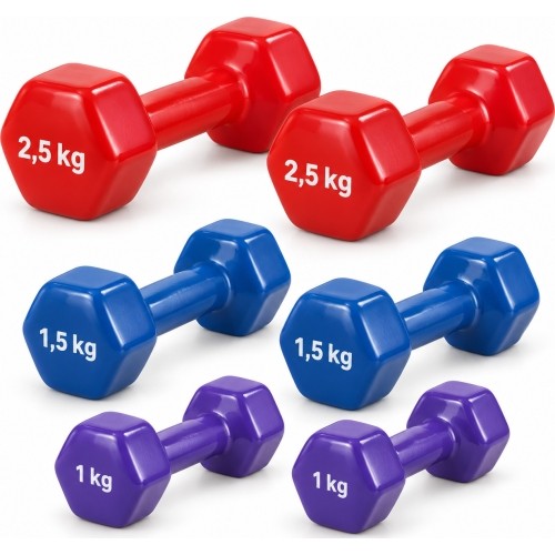Zestaw hantli winylowych z walizką - 10 kg