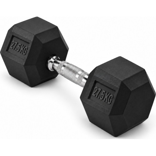 HEX PRO Rubber Dumbbell - 27,5 kg