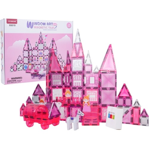 Pink Princess Magnetic Blocks Set 126 pcs.