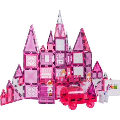 Pink Princess Magnetic Blocks Set 126 pcs.