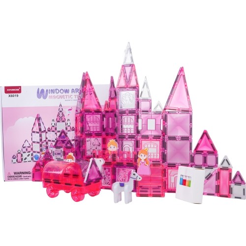 Pink Princess Magnetic Blocks Set 126 pcs.