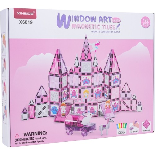 Pink Princess Magnetic Blocks Set 126 pcs.
