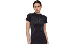 Women's Short-Sleeve Performance Shirt Brubeck Dry SS1465W - Czarny/grafitowy