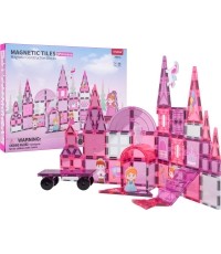 Różowy zestaw magnetycznych klocków Princess, 58 szt.