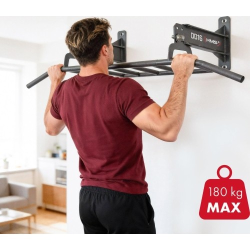 DRĄŻEK DO PODCIĄGANIA SIĘ MONTOWANY NA ŚCIANIE I SUFITU DO DOMOWEJ SIŁOWNI DD16 HMS FITNESS