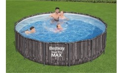 Zestaw basenowy Bestway Steel Pro Max 427 imitacja drewna