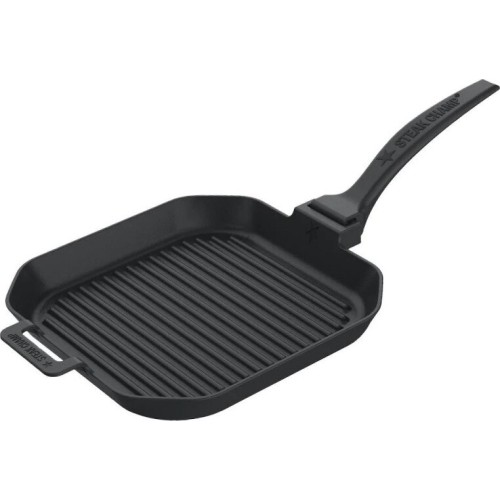 Żeberkowana patelnia żeliwna ze zdejmowaną rączką Steak Champ