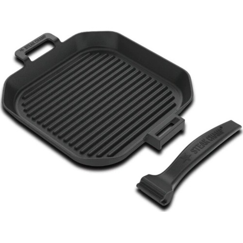 Żeberkowana patelnia żeliwna ze zdejmowaną rączką Steak Champ