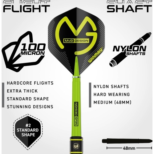 Winmau MvG SE Brass Steel Tip Darts 21g