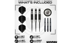 Rzutki stalowe Winmau Blackout 2, 90% tungsten