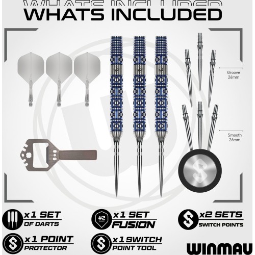 Rzutki Winmau Lunaris Parallel Switch Point, 90% wolframu