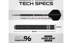 Rzutki Winmau Blackout 1 ze stalowym ostrzem, 90% wolframu, 23 g