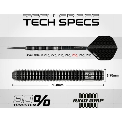 Winmau Blackout 1 steel tip darts 90% tungsten 25G