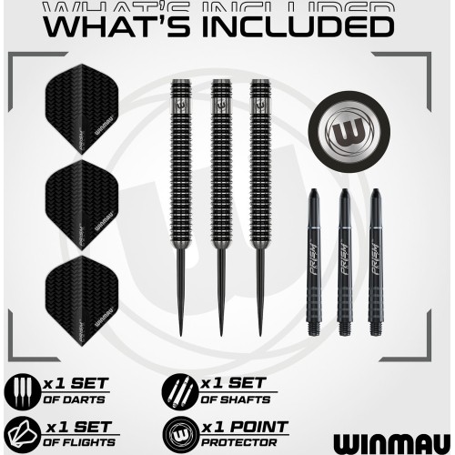 Winmau Blackout 1 steel tip darts 90% tungsten 21G