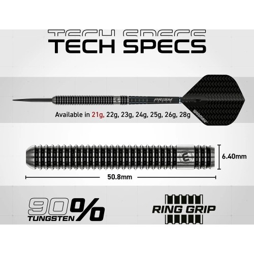 Winmau Blackout 1 steel tip darts 90% tungsten 21G