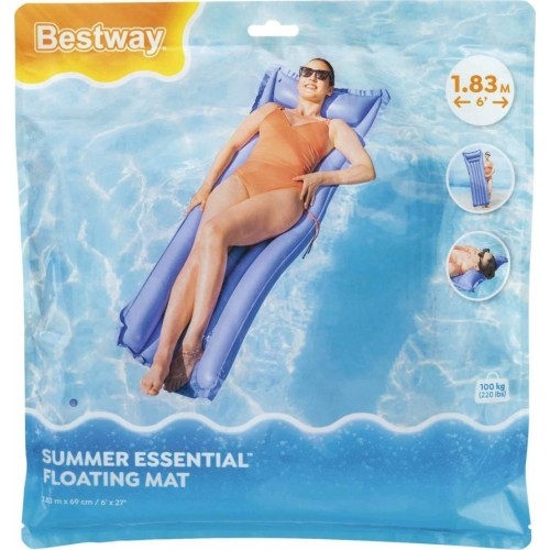 Materac dmuchany do pływania BESTWAY fioletowy 183x69 cm + poduszka