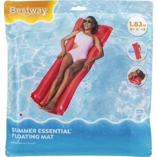 Materac do pływania dmuchany BESTWAY 183x69 cm czerwony + poduszka