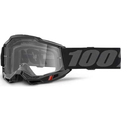 Gogle motocrossowe 100% Accuri 2 OTG - Czarny, przezroczysta pleksi