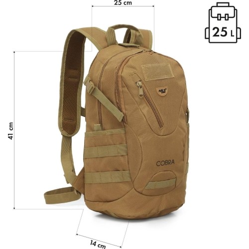 Plecak taktyczny NILS Camp NC3905 Cobra, brązowy, 25 l