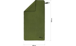 Ręcznik z mikrofibry NCR15, wojskowy khaki, 120 x 60 cm, Nils Camp