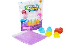 Purple kinetic sand with 5 castle-shaped moulds