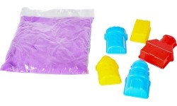 Purple kinetic sand with 5 castle-shaped moulds