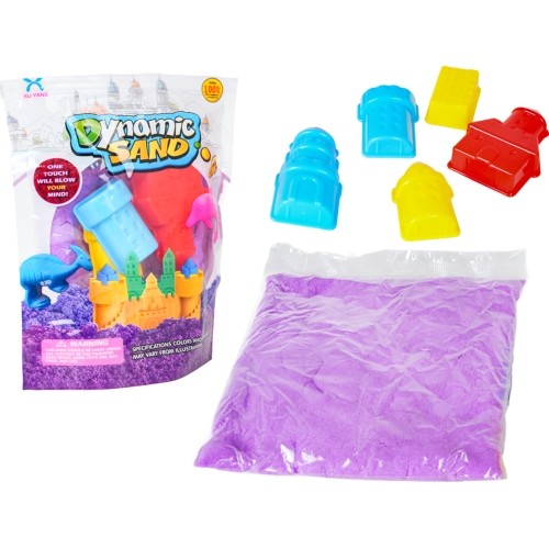 Purple kinetic sand with 5 castle-shaped moulds