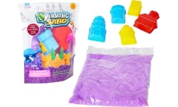 Purple kinetic sand with 5 castle-shaped moulds