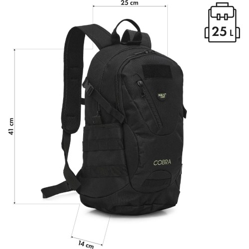 Plecak taktyczny NILS Camp NC3905 Cobra, czarny, 25 l