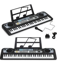 Duży keyboard pianino z mikrofonem dla dzieci + zasilacz