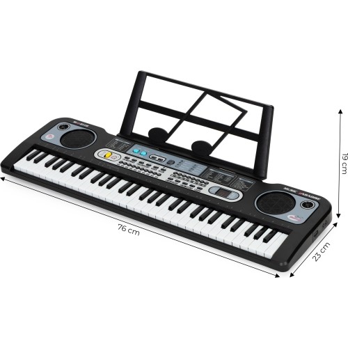 Duży keyboard pianino z mikrofonem dla dzieci + zasilacz