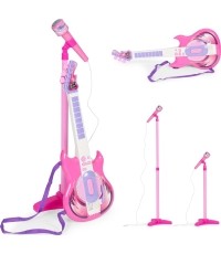 Zestaw gitara elektryczna mikrofon statyw dla dzieci mp3