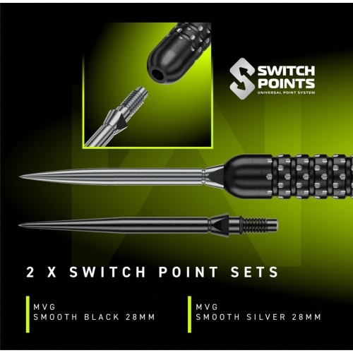 Winmau MvG W-Max 90% Switch Point Steel Tip Darts 24G