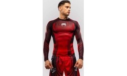 Venum Galactic 3.0 Long Sleeve Rashguard - Red/Silver