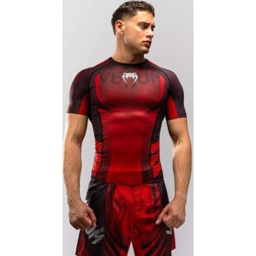 Venum Galactic 3.0 Short Sleeve Rashguard - Red/Silver
