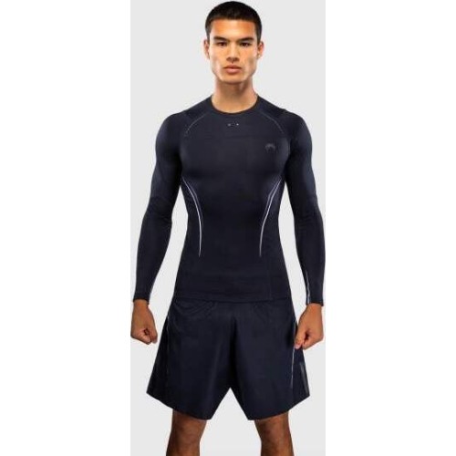 Venum G-Core Long Sleeve Rashguard - Navy Blue/White