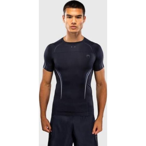 Venum G-Core Short Sleeve Rashguard - Navy Blue/White