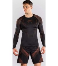 Venum No-Gi 6.0 Long Sleeve Rashguard - Black/Brown