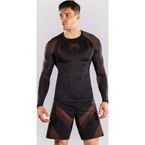 Venum No-Gi 6.0 Long Sleeve Rashguard - Black/Brown