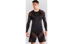 Venum No-Gi 6.0 Long Sleeve Rashguard - Black/Brown