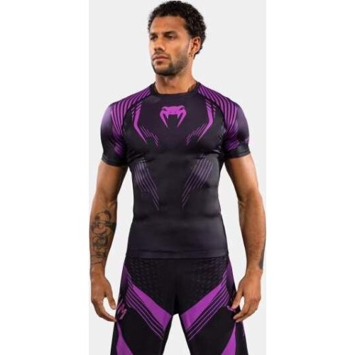Venum No-Gi 6.0 Short Sleeve Rashguard - Black/Purple