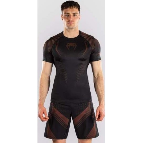 Venum No-Gi 6.0 Short Sleeve Rashguard - Black/Brown