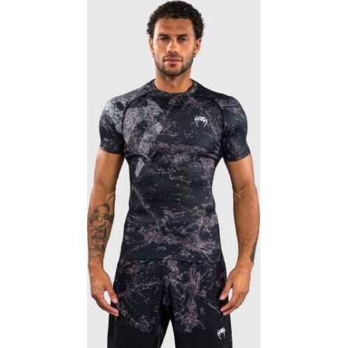 Venum Rage & Workout Short Sleeve Rashguard - Black/Grey