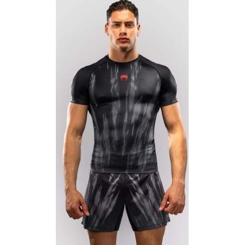 Venum Demon Short Sleeve Rashguard - Black/Grey