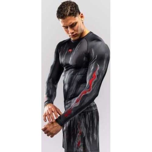 Venum Demon Long Sleeve Rashguard - Black/Grey
