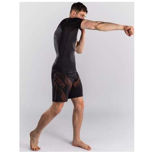 Venum No-Gi 6.0 Short Sleeve Rashguard - Black/Brown