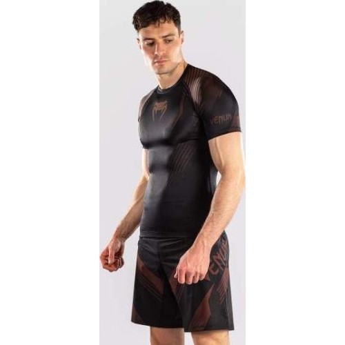 Venum No-Gi 6.0 Short Sleeve Rashguard - Black/Brown