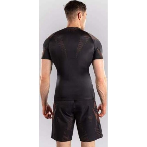 Venum No-Gi 6.0 Short Sleeve Rashguard - Black/Brown
